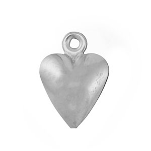 Stainless Steel Charms Heart Silver Silver Approx 12X9Mm 1Mm