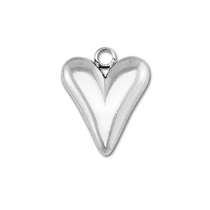 Stainless Steel Charms Heart Silver Silver Approx 15X12Mm 21Mm