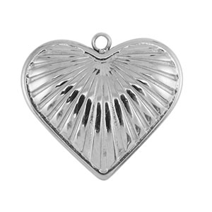 Stainless Steel Charms Heart Silver Silver Approx 18X19Mm 13Mm