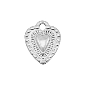 Stainless Steel Charms Heart Silver Silver Approx 195X15Mm 25Mm