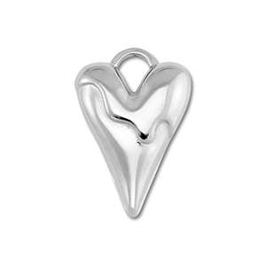 Stainless Steel Charms Heart Silver Silver Approx 25X17Mm 46Mm