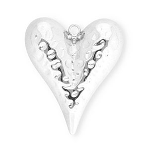 Stainless Steel Charms Heart Silver Silver Approx 27X23Mm 18Mm