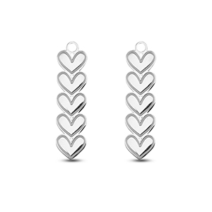 Stainless Steel Charms Heart Silver Silver Approx 28X7Mm 18Mm
