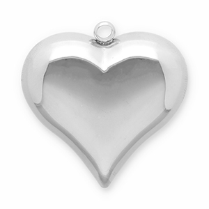 Stainless Steel Charms Heart Silver Silver Approx 46X45Mm 42Mm
