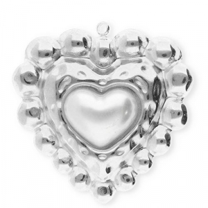 Stainless Steel Charms Heart Silver White Silver White Approx 355X355Mm 18Mm