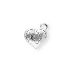 Stainless Steel Charms Heart With Silhouette Silver Silver Approx 11X13Mm 17Mm