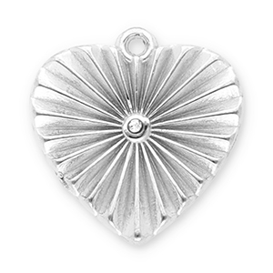Stainless Steel Charms Heart With Strass Silver Transparent Silver Transparent Approx 185X18Mm 18Mm