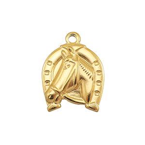 Stainless Steel Charms Horse Gold Gold Approx 265X20Mm 25Mm