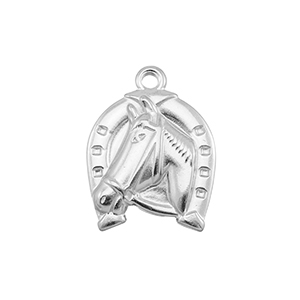 Stainless Steel Charms Horse Silver Silver Approx 265X20Mm 25Mm