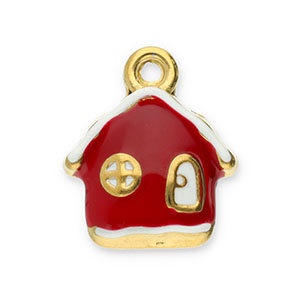 Stainless Steel Charms House Gold Red White Gold Red White Approx 165X14Mm 19Mm