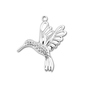 Stainless Steel Charms Hummingbird Silver Silver Approx 29X265Mm 2Mm