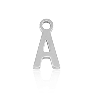 Stainless Steel Charms Initial A Silver Silver Approx 8X4Mm 12Mm