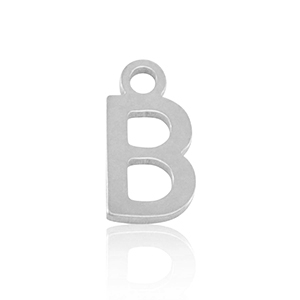 Stainless Steel Charms Initial B Silver Silver Approx 9X5Mm 12Mm