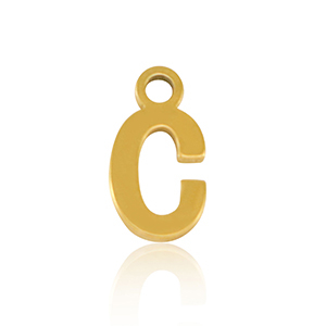 Stainless Steel Charms Initial C Gold Gold Approx 9X5Mm 12Mm