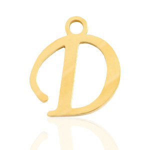 Stainless Steel Charms Initial D Gold Gold Approx 15X14Mm