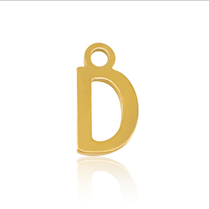 Stainless Steel Charms Initial D Gold Gold Approx 8X5Mm 12Mm