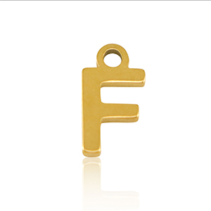 Stainless Steel Charms Initial F Gold Gold Approx 8X4Mm 12Mm
