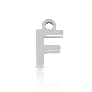 Stainless Steel Charms Initial F Silver Silver Approx 8X4Mm 12Mm