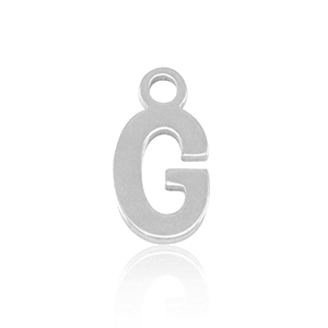 Stainless Steel Charms Initial G Silver Silver Approx 9X5Mm 12Mm