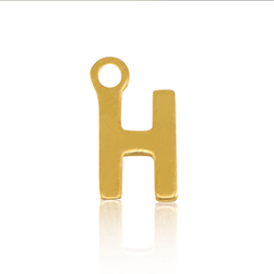 Stainless Steel Charms Initial H Gold Gold Approx 8X5Mm 12Mm