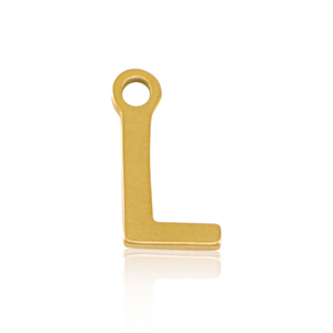 Stainless Steel Charms Initial L Gold Gold Approx 8X4Mm 12Mm