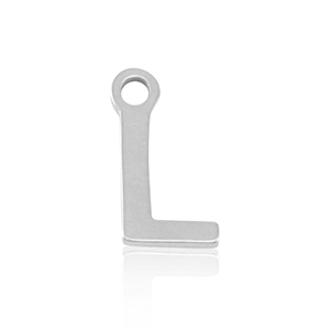 Stainless Steel Charms Initial L Silver Silver Approx 8X4Mm 12Mm
