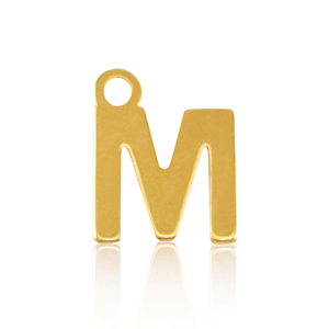 Stainless Steel Charms Initial M Gold Gold Approx 8X7Mm 12Mm