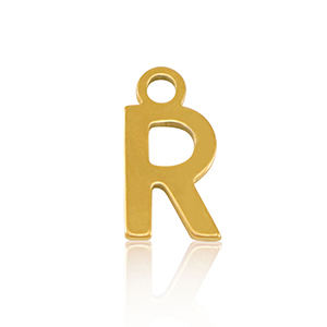 Stainless Steel Charms Initial R Gold Gold Approx 8X5Mm 12Mm