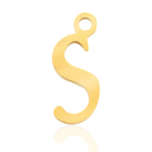 Stainless Steel Charms Initial S Gold Gold Approx 17X7Mm