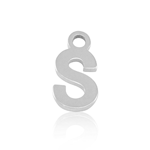 Stainless Steel Charms Initial S Silver Silver Approx 9X5Mm 12Mm