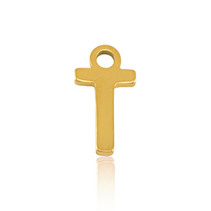 Stainless Steel Charms Initial T Gold Gold Approx 8X5Mm 12Mm
