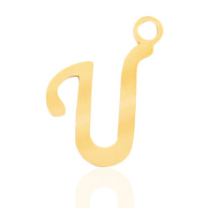 Stainless Steel Charms Initial U Gold Gold Approx 18X11Mm