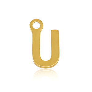 Stainless Steel Charms Initial U Gold Gold Approx 9X5Mm 12Mm