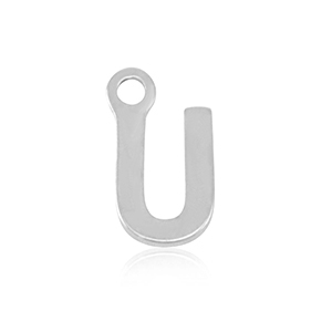 Stainless Steel Charms Initial U Silver Silver Approx 9X5Mm 12Mm