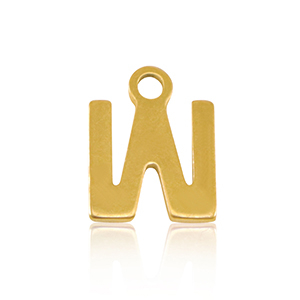 Stainless Steel Charms Initial W Gold Gold Approx 8X7Mm 12Mm