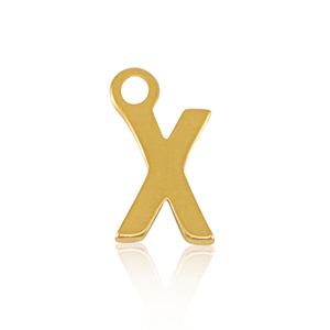 Stainless Steel Charms Initial X Gold Gold Approx 8X5Mm 12Mm