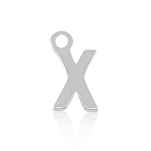 Stainless Steel Charms Initial X Silver Silver Approx 8X5Mm 12Mm