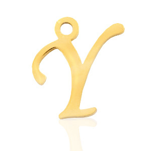 Stainless Steel Charms Initial Y Gold Gold Approx 16X12Mm