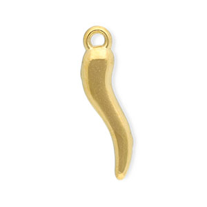 Stainless Steel Charms Italian Horn Gold Gold Approx 185X45Mm 15Mm