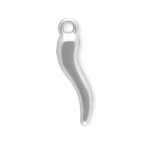 Stainless Steel Charms Italian Horn Silver Silver Approx 185X45Mm 15Mm