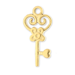 Stainless Steel Charms Key Gold Gold Approx 16X8Mm 14Mm
