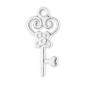 Stainless Steel Charms Key Silver Silver Approx 16X8Mm 14Mm