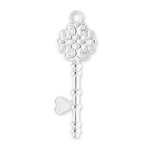 Stainless Steel Charms Key Silver Silver Approx 34X11Mm 21Mm