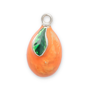 Stainless Steel Charms Kumquat Silver Orange Green Silver Orange Green Approx 155X95Mm 14Mm