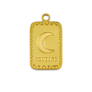 Stainless Steel Charms La Luna Courage Gold Gold Approx 20X12Mm 18Mm
