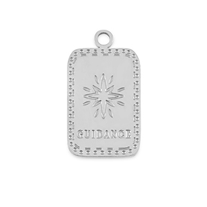 Stainless Steel Charms La Luna Guidance Silver Silver Approx 20X12Mm 18Mm