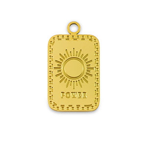 Stainless Steel Charms La Luna Power Gold Gold Approx 20X12Mm 18Mm