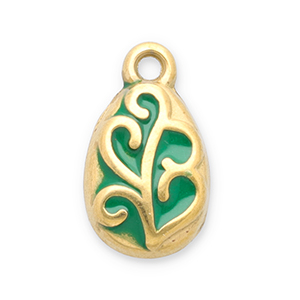 Stainless Steel Charms Leaf Gold Green Gold Green Approx 15X85Mm 16Mm