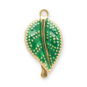 Stainless Steel Charms Leaf Gold Green Gold Green Approx 24X135Mm 15Mm