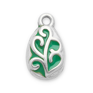 Stainless Steel Charms Leaf Silver Green Silver Green Approx 15X85Mm 16Mm